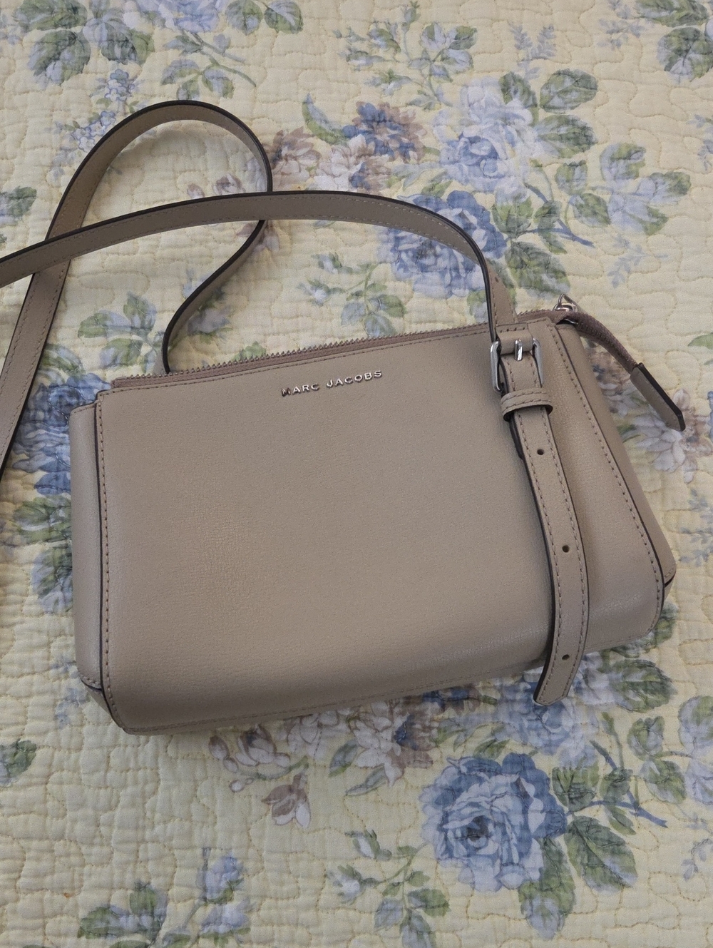 Marc Jacobs Stone Gray Leather Crossbody Bag